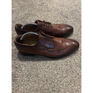 Magnanni Wingtip Oxford Shoes Brown Leather Men’s Size 43.5 US 10.5 15884